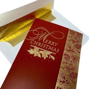 15 Vintage Christmas Cards Red Gold Foil Envelopes Holiday Greeting Cards